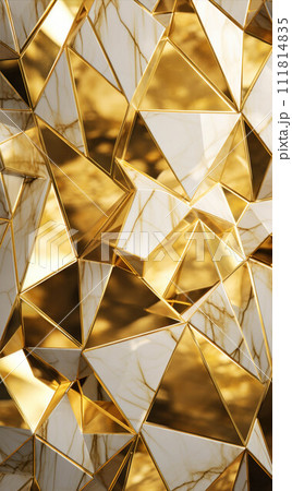 Triangles gold background. Polygonal surface. Futuristic Golden Design. Abstract wallpaper Triangles gold background. Polygonal surface. Futuristic Golden Design. Abstract wallpaper 111814835
