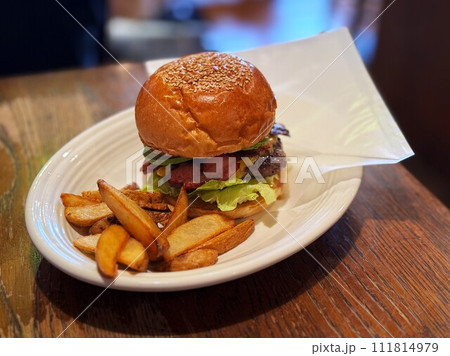 美味しそうなハンバーガー 美味しそうなハンバーガー 111814979