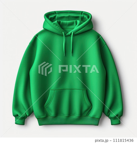 Green hoodie sweatshirt long sleeve for your design mockup for print, isolated on white background Green hoodie sweatshirt long sleeve for your design mockup for print, isolated on white background 111815436