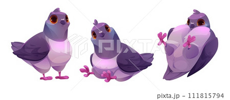 Cute pigeon cartoon character 111815794