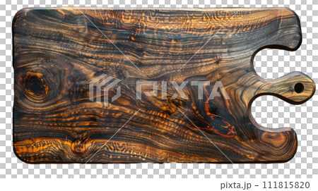 Durable cutting board essential for food prep, featuring an easy-to-clean surface, isolated on a transparent background for versatile kitchen use 111815820