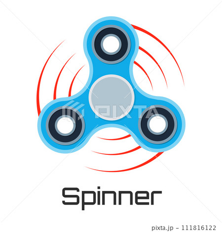 Flat Blue Fidget Spinner Vector Illustration 111816122