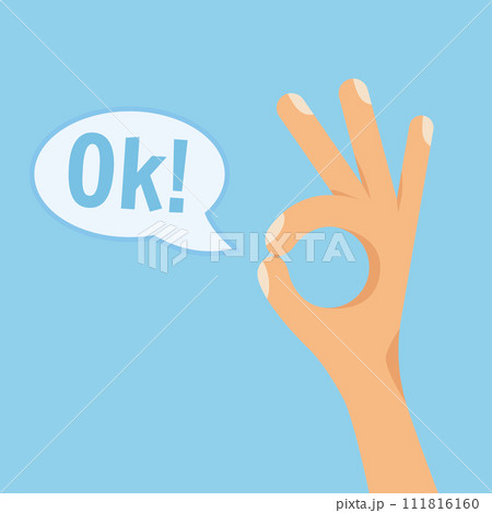 Man Hand Showing OK Sign Flat Style Vector Illustration Man Hand Showing OK Sign Flat Style Vector Illustration 111816160