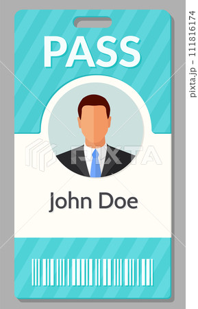 Flat Vector Illustration ID Pass Ivent Admission Badge Card Flat Vector Illustration ID Pass Ivent Admission Badge Card 111816174