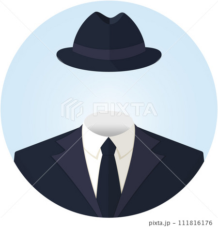 Invisible Man Flat Round Vector Illustration Invisible Man Flat Round Vector Illustration 111816176