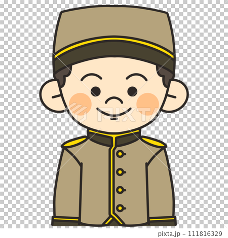 Illustration of a hotel man facing the front Illustration of a hotel man facing the front 111816329