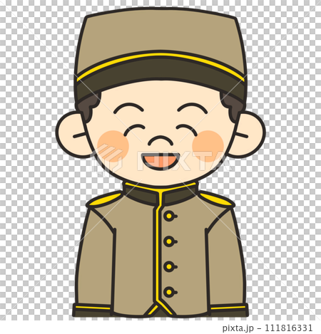 一名飯店男子麵向前方微笑的插圖 111816331