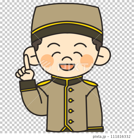 Illustration of a male hotel worker pointing and explaining Illustration of a male hotel worker pointing and explaining 111816332