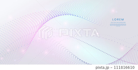 Abstract blue glowing dot lines curved overlapping on white background. Abstract blue glowing dot lines curved overlapping on white background. 111816610