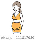 シンプルタッチ 骨盤ベルト・ガードルを着用した妊婦さんのイラスト シンプルタッチ 骨盤ベルト・ガードルを着用した妊婦さんのイラスト 111817080