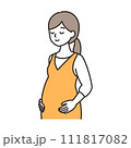 シンプルタッチ 穏やかな表情の妊婦さんのイラスト シンプルタッチ 穏やかな表情の妊婦さんのイラスト 111817082