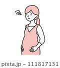 シンプルタッチ イライラ・モヤモヤ・ストレスや不安がある妊婦さんのイラスト シンプルタッチ イライラ・モヤモヤ・ストレスや不安がある妊婦さんのイラスト 111817131
