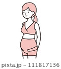 シンプルタッチ 骨盤ベルト・ガードルを着用した妊婦さんのイラスト シンプルタッチ 骨盤ベルト・ガードルを着用した妊婦さんのイラスト 111817136