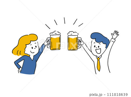 乾杯する男女のイラスト 111818639