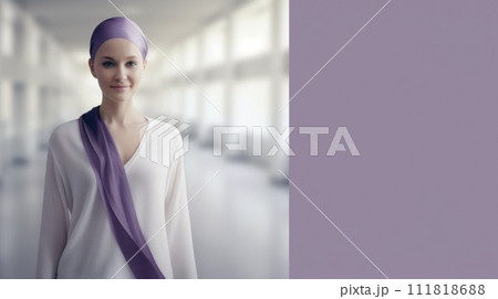 Unite for hope: a world of compassion against cancer, captured through the poignant symbol of a cancer ribbon on World Cancer Day. Unite for hope: a world of compassion against cancer, captured through the poignant symbol of a cancer ribbon on World Cancer Day. 111818688