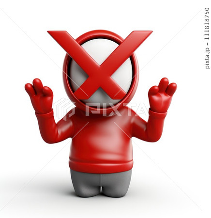 Banning entry: a 3d prohibition concept with a red x sign, a virtual warning symbolizing restricted access for banners and websites, ensuring digital safety and control in a visually impactful design 111818750