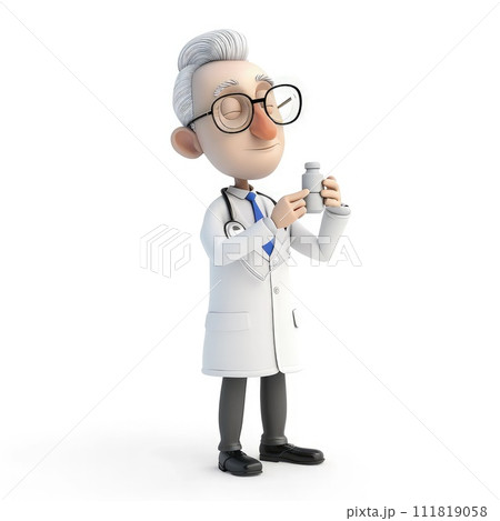 Virtual healing: a 3d character doctor in digital healthcare, combining expertise, compassion, and innovative medical solutions for a virtual and interactive approach to well-being. 111819058