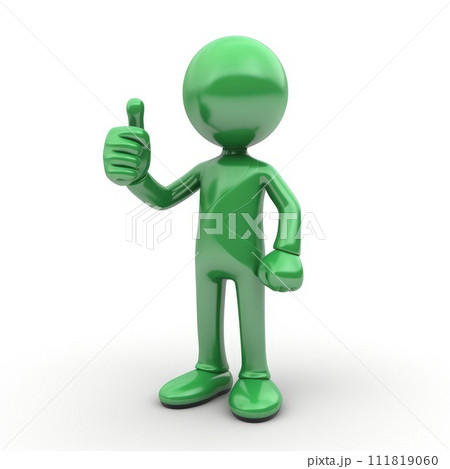 3d man is green tick symbol, signifying completion and success, in a compelling visual representation of achievement and endorsement, a check off character 111819060