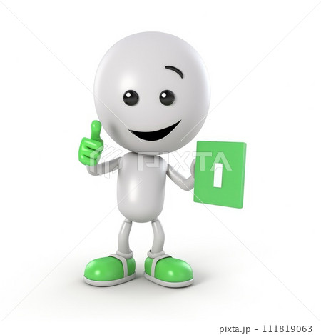 3d man is green tick symbol, signifying completion and success, in a compelling visual representation of achievement and endorsement, a check off character 111819063