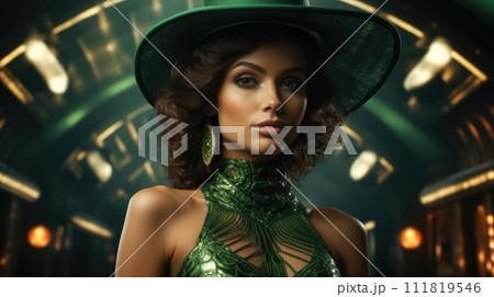 celebrating emerald jubilation: happy st patrick's day, joyous Irish tradition filled with green festivities, luck cultural merriment on March 17th, embracing spirit of Irish pride and celebration. 111819546