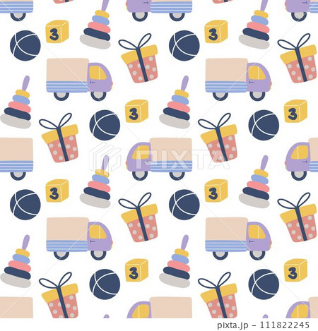 Baby toys seamless pattern vector illustration Baby toys seamless pattern vector illustration 111822245