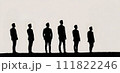 Silhouette of six men looking up 111822246