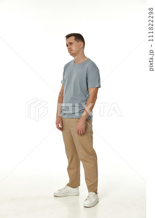 offended frustrated young man on white background. sadness offended frustrated young man on white background. sadness 111822298