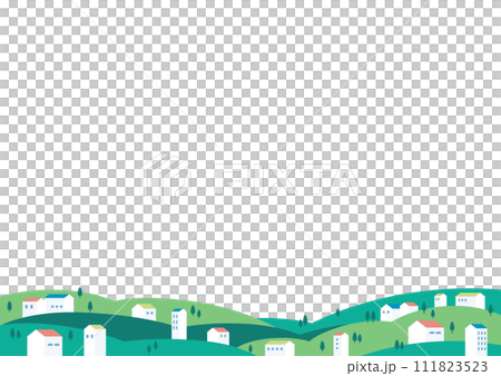 街並み　背景　イラスト 111823523