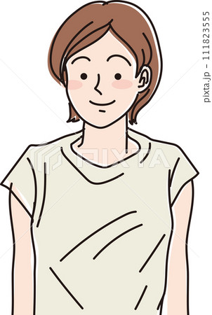 30代女性_正面向き_上半身 111823555