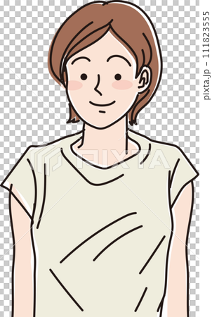 30代女性_正面向き_上半身 111823555