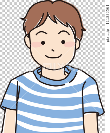 男孩_向前看_上半身 男孩_向前看_上半身 111823561