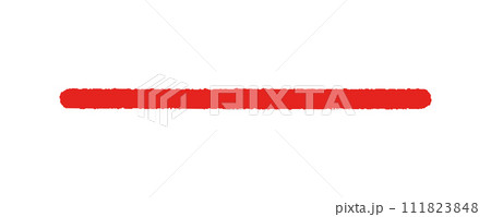 シンプルな手書きの1本の線 - スタイリッシュな落書きの素材 - 赤い直線 アンダーライン 111823848