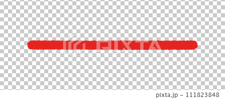 シンプルな手書きの1本の線 - スタイリッシュな落書きの素材 - 赤い直線 アンダーライン 111823848