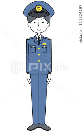 きをつけ　警察官のイラスト 111824197