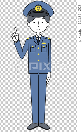 Illustration of a pointing police officer 111824202