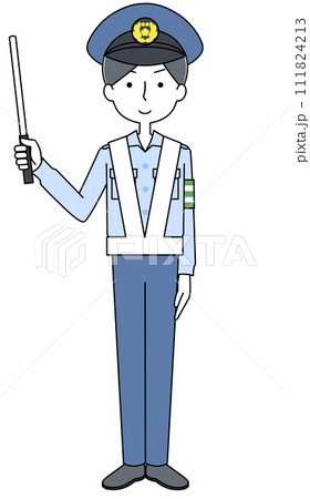 交通整備 警察官のイラスト 交通整備 警察官のイラスト 111824213
