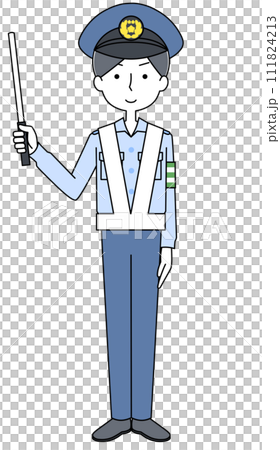 交通整備 警察官のイラスト 交通整備 警察官のイラスト 111824213