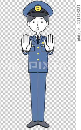 Stop police officer illustration 111824221