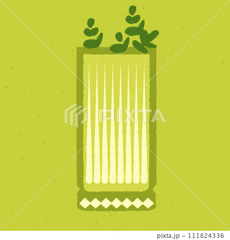 Green cocktail with greens. Smoothie in high glass. Detox drink. Alcohol drink 111824336