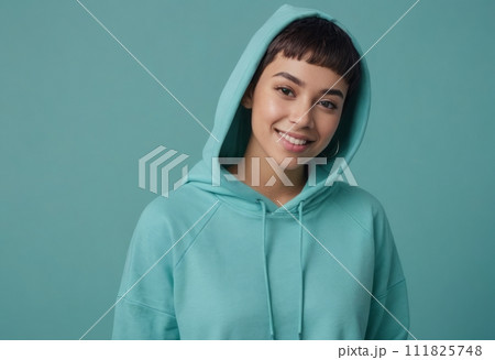 AI-generated content. Casual Hoodie and Cheerful Expression 111825748