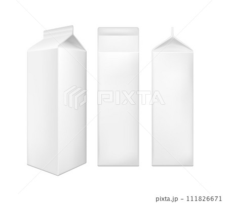 White cardboard package for beverage, juice and milk 111826671