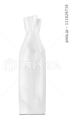 White shopping paper bag. Packaging for bottle and other products 111826716