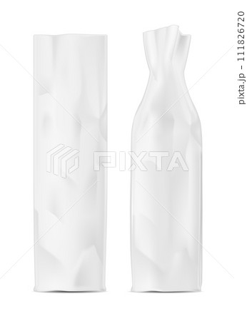 White shopping paper bag. Packaging for bottle and other products 111826720