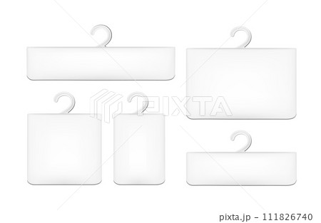 Realistic white paper packaging box with hanger Realistic white paper packaging box with hanger 111826740