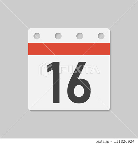 Vector icon page calendar - day 16, countdown Vector icon page calendar - day 16, countdown 111826924