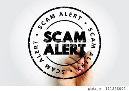 Scam Alert text stamp, concept background Scam Alert text stamp, concept background 111828095