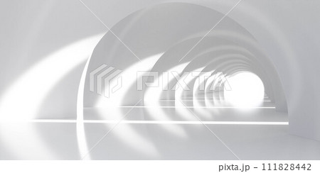 White Tunnel Leading Towards Bright Light 3d render illustration White Tunnel Leading Towards Bright Light 3d render illustration 111828442