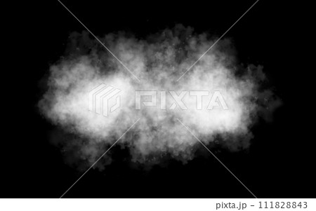 A white fluffy cloud. A thick fog. An accumulation of vapor or smoke 111828843
