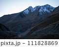Blue cold Caucasus mountains, snowy peaks 111828869