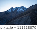 Blue cold Caucasus mountains, snowy peaks 111828870